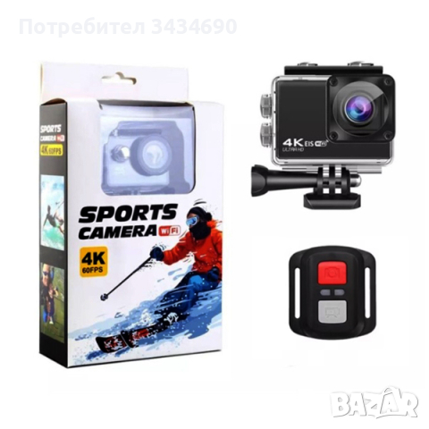 Спортна камера 4K/60fps с функция EIS стабилизация на образа и WiFi 170 градуса /SPK067/, снимка 15 - Камери - 44513468