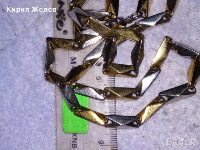 ВЕЛИКОЛЕПЕН ФЕШЪН АРТ ЛАНЕЦ - МЕДЕН с ЛЪСКАВА БЛЕСТЯЩА ЖЪЛТА и БЯЛА ПОЗЛАТА МАГНИТ НЕ го ЛОВИ 13773, снимка 5 - Колиета, медальони, синджири - 41483884