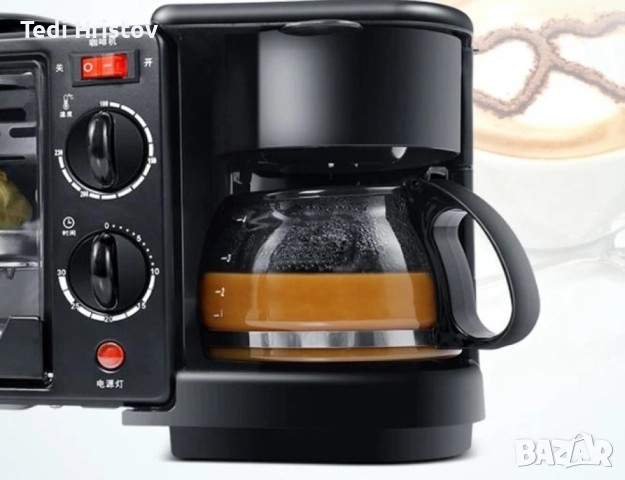 Многофункционална Печка, тостер фурна и кафемашина – 3в1 , снимка 4 - Кафемашини - 52851235