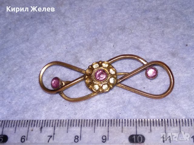 СТАРИННА МЕДНА с ПОЗЛАТА АРТ НУВО РЕТРО БРОШКА МАЙСТОРСКА РЪЧНА ИЗРАБОТКА 38444, снимка 12 - Антикварни и старинни предмети - 41396354