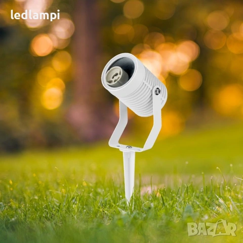 LED Градинско Тяло С Шиш GU10 IP65 Бяло, снимка 6 - Външни лампи - 49222623