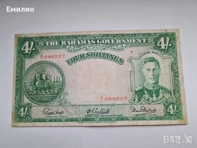 РЯДКА. БАХАМИТЕ 4 ШИЛИНГА ОТ 1936 год. 