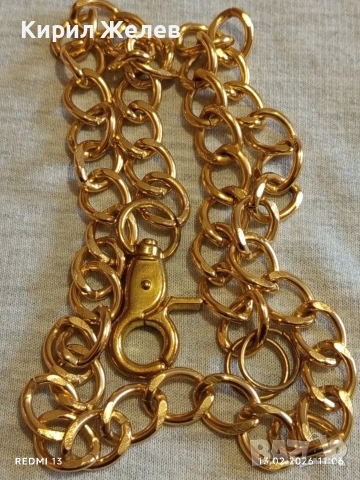 Класическо златисто колие закопчалка тип Омар много красива плетка стилен дизайн 51914, снимка 5 - Колиета, медальони, синджири - 53463415