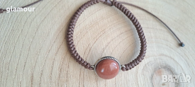Гривна с кабошон пясъчен авантюрин , снимка 3 - Гривни - 53753435