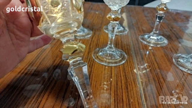 кристални чаши Бохемия , снимка 4 - Антикварни и старинни предмети - 21304482