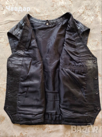Мъжки елек от естествена кожа - размер XL/XXL, снимка 3 - Други - 53524767