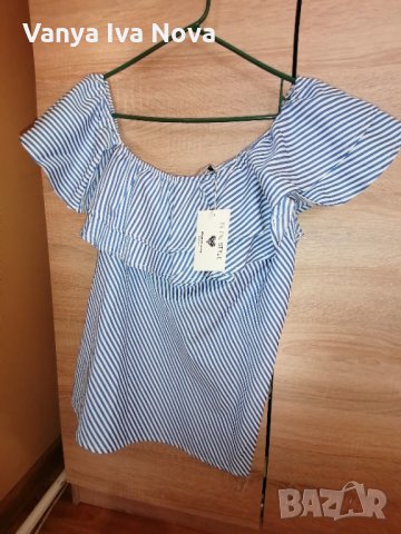 In style блузка с къдрици-нова, снимка 1 - Тениски - 34600102