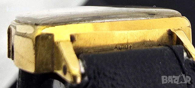 Винтидж съветски часовник LUCH - позлатен AU 10+ - произведен в СССР - нова черна каишка Винтидж , снимка 7 - Антикварни и старинни предмети - 53658534