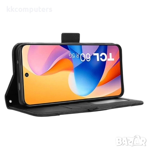Калъф-портфейл за TCL 60R 5G, Кожен PU- 3 слотa за карти, Магнитно затваряне, вкл. Протектор, 5 Цвят, снимка 7 - Калъфи, кейсове - 52937893