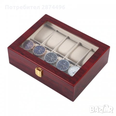 2171 Кутията за 10 бр.часовници изработена от дърво и прозрачен капак , снимка 11 - Подаръци за мъже - 35786742