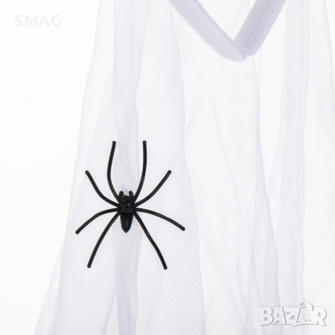 Диадема Halloween с кървави рози и бял тюл с паяци_1256037, снимка 3 - Аксесоари за коса - 52131924