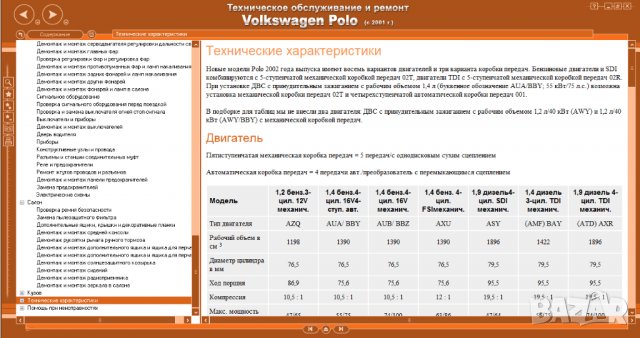 Ръководство за техн.обслужване и ремонт на VW POLO(2001...) на CD, снимка 8 - Специализирана литература - 35843610