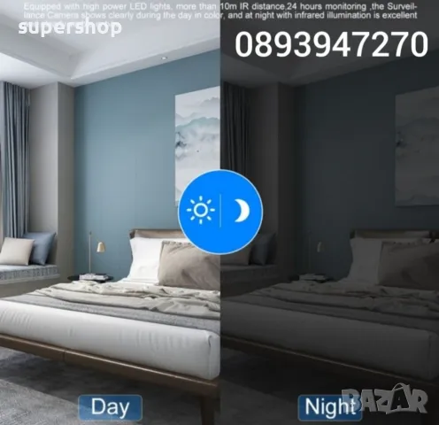 ПРОМО! Вътрешна Камера за Видеонаблюдение на жилище, офис, магазин, склад WI-FI, снимка 7 - IP камери - 48163129