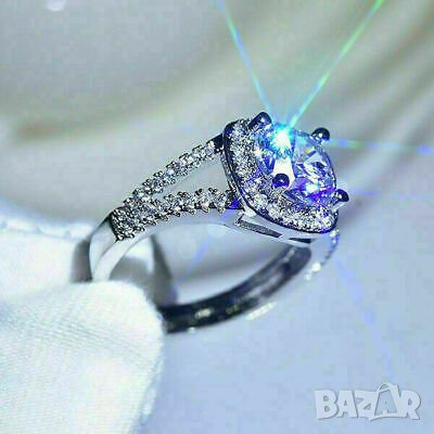 Дамски пръстен с бели циркони, снимка 3 - Пръстени - 41875303