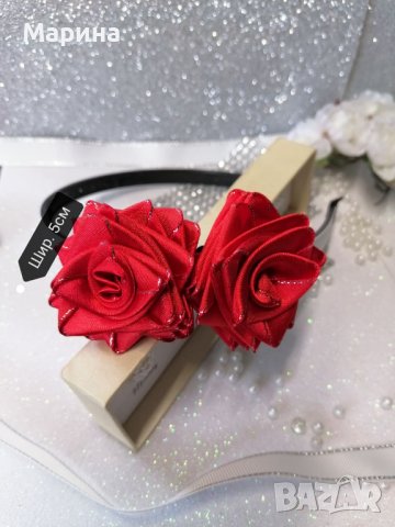 Диадема ''Две червени рози'', снимка 4 - Аксесоари за коса - 44458012