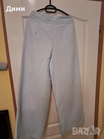 Светло син Широк панталон от лен S-М р-р