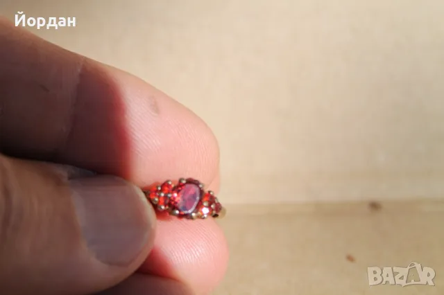 Златен английски дамски пръстен ''JSM'', снимка 6 - Пръстени - 47813026