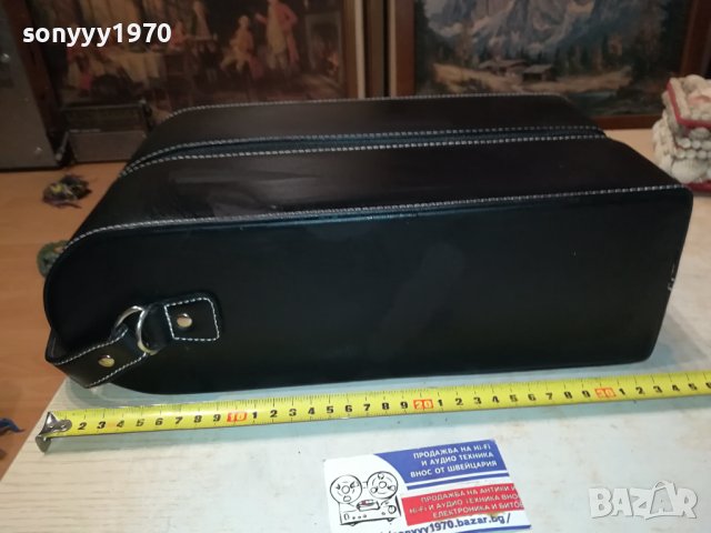 КОЖЕН КУФАР С ЦИП ЗА ШИШЕ И 2 ЧАШИ 1206231019M, снимка 6 - Колекции - 41116422