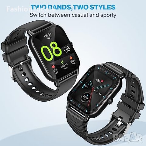 Нов Смарт часовник 1,85 инча Жени Мъже Водоустойчив Android iOS, снимка 5 - Смарт гривни - 42108599