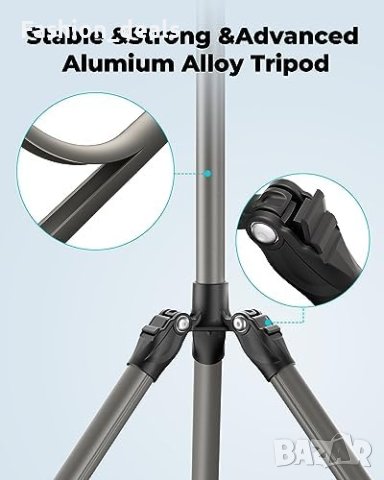 Нов пръстеновидно осветление с разтегателен 80 инча статив Светлина Селфи Фотография Ринг лампа, снимка 3 - Друга електроника - 42419791