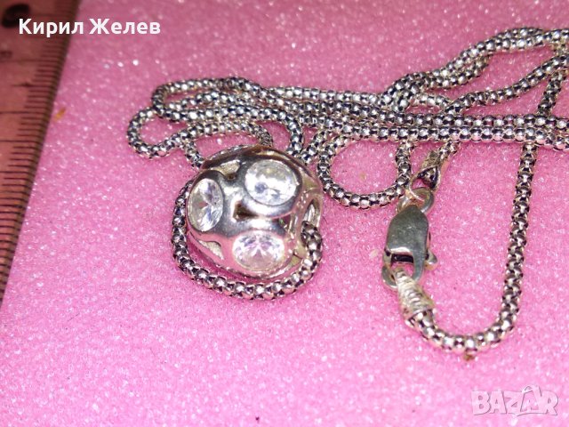 КАРСИВО НЕЖНО ФЕШЪН АРТ СРЕБЪРНО КОЛИЕ СРЕБО 925 с ИСКРЯЩИ ФАСЕТИРАНИ МОЙСАНИТИ 43196, снимка 6 - Колиета, медальони, синджири - 44315204