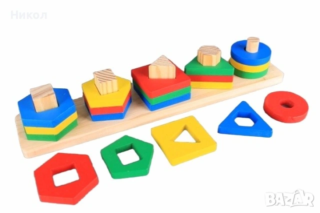 Монтесори образователна игра - сортер от дърво