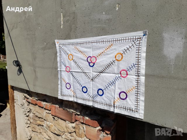 Старинен бродиран ковьор,покривка за стена #61, снимка 3 - Антикварни и старинни предмети - 34007951