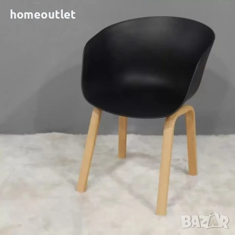 ПРОМОЦИЯ Трапезни столове с крака от масивно дърво и седалка от полипропилен, к-кт от 4 бр. LQ-203M, снимка 3 - Столове - 50693965