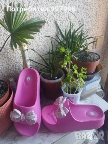 Цикламени чехли на платформа-40/41номер, снимка 6 - Чехли - 51308417