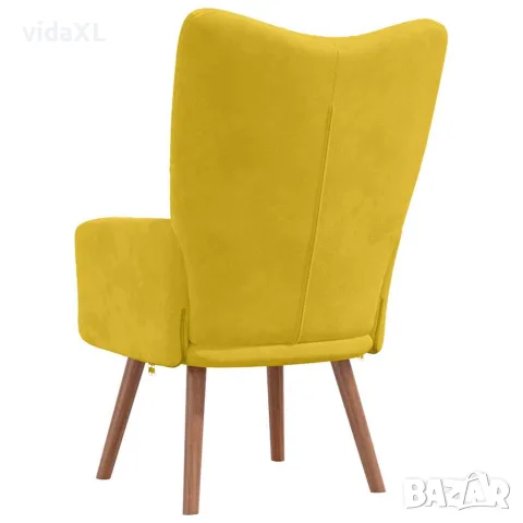 vidaXL Релакс стол, горчица жълто, кадифе, снимка 5 - Дивани и мека мебел - 56146841