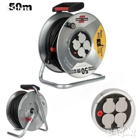 Електрически удължител с макара 50 метра, снимка 5 - Други инструменти - 52568621