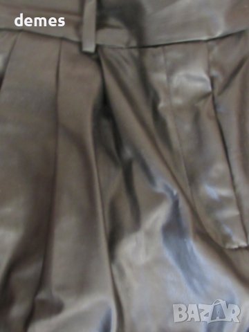 Н&M-7/8 дамски черен кожен панталон размер 38 UK 10, снимка 7 - Панталони - 44602976