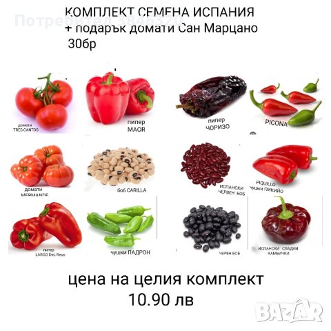 комплект от семена Испания ИЛИ Италия