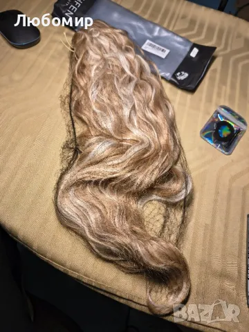 Дълга коса с опашка FESHFEN с шнур, дълга, вълниста, къдрава, синтетична коса, естествена34

, снимка 4 - Аксесоари за коса - 49800200