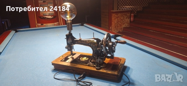 Нощна лампа уникат, изработена от шевна машина, снимка 9 - Настолни лампи - 51819380