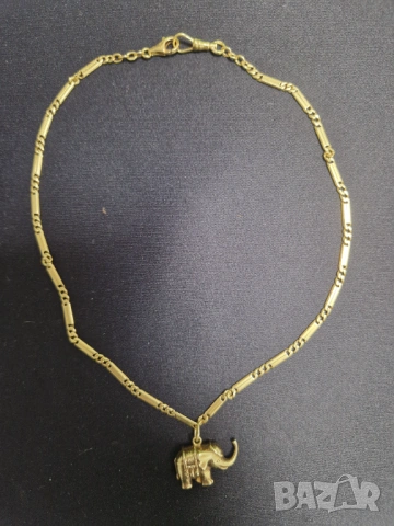 Златен синджир със слонче 18 карата , снимка 4 - Колиета, медальони, синджири - 53802983