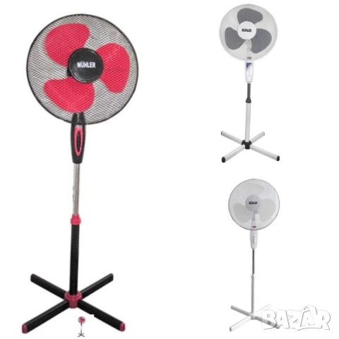 Вентилатор на стойка 16''Muhler, 40W, снимка 3 - Друга електроника - 52112840