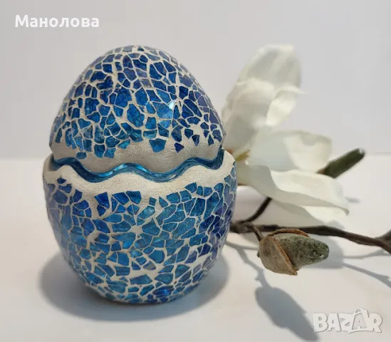 Мозаечни стъклени яйца Valerie Parr Hill., снимка 6 - Декорация за дома - 49320943