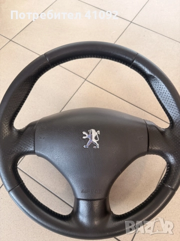 Оригинален кожен волан с еърбег за Peugeot 206 (GTI / XS / CC