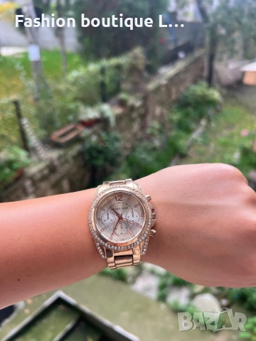 Златен дамски часовник Michael Kors с камъчета от неръждаема стомана (не е оригинален) ❤️