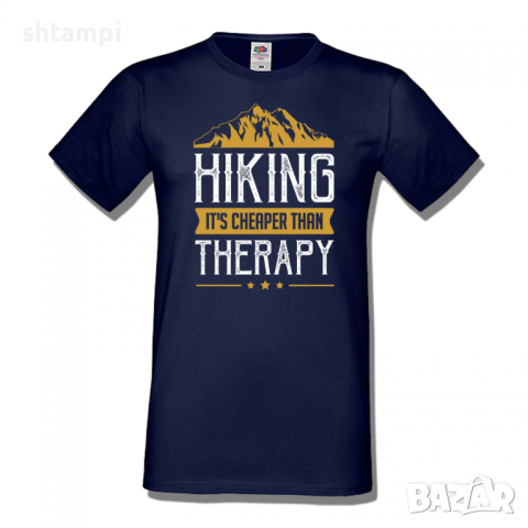 Мъжка тениска Hiking It's Cheaper Than Therapy,Къмпинг,Планина,Изненада,Подарък,Поход,Връх,Хижа,, снимка 10 - Тениски - 36351931