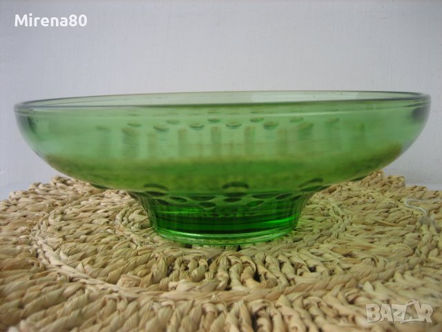 Ретро фруктиера зелено стъкло, снимка 3 - Други - 39409609