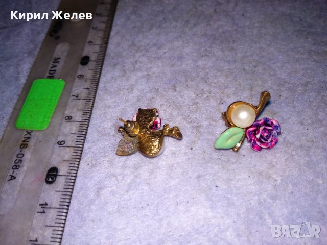 ПРЕКРАСНИ ФЛОРАЛНИ ПОЗЛАТЕНИ ПЕРЛЕНИ ЕМАЙЛИРАНИ АРТ НУВО ОБЕЦИ - РОЗИ от БЛАГОРОДНА СТОМАНА 10867, снимка 4 - Обеци - 41483960