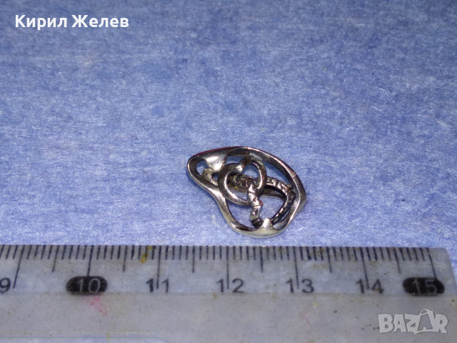 ДВЕ СЪРЦА в ЕДНО Ажурна СРЕБЪРНА ОБЕЦА СРЕБРО 925 АНГЛИЯ с БЯЛА ПОЗЛАТА 43316, снимка 14 - Обеци - 44692758