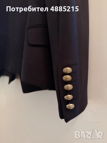 Елегантно черно дамско сако Balmain Paris, снимка 3 - Сака - 56282324