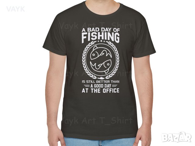 Тениска с декоративен печат - Bad Day Of Fishing, снимка 8 - Тениски - 44181400
