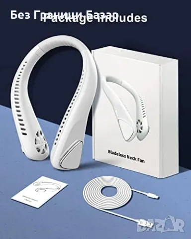 Нов Преносим безшумен вентилатор за врат, USB-C, 6000mAh, 3 скорости, снимка 9 - Друга електроника - 47421806