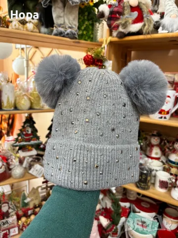 Шапка с два пуха естествен косъм , снимка 14 - Шапки - 35242870