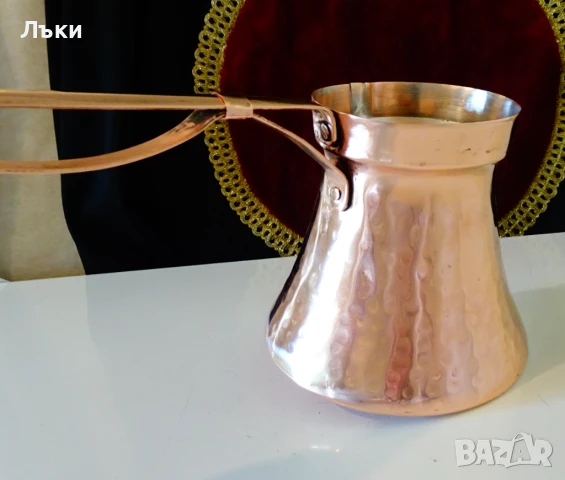 Медно джезве 650 мл.,дълга медна дръжка. , снимка 3 - Антикварни и старинни предмети - 50703473
