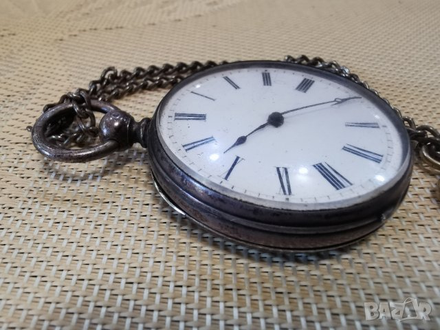 сребърен джобен часовник, снимка 4 - Джобни - 41711425